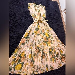 Zimmermann ZIppy Sleeveless Floral Ruffle Maxi Dress. Size 0/XS